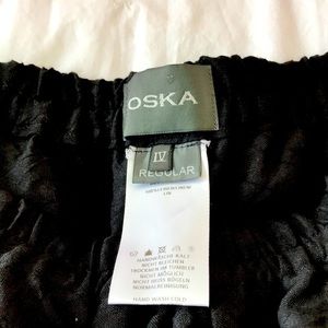 Oska black linen pants with front pockets